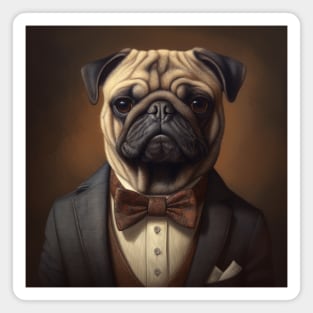 Pug Dog in Suit Magnet